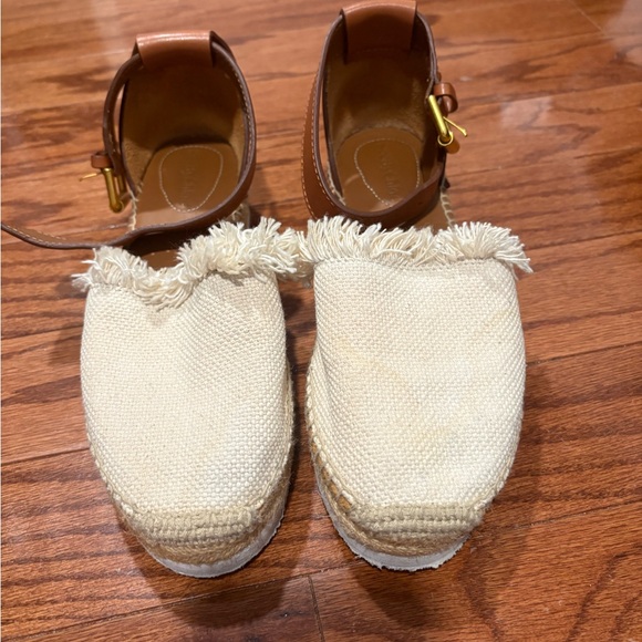 See By Chloe Cream and Brown Espadrilles - Picture 1 of 2